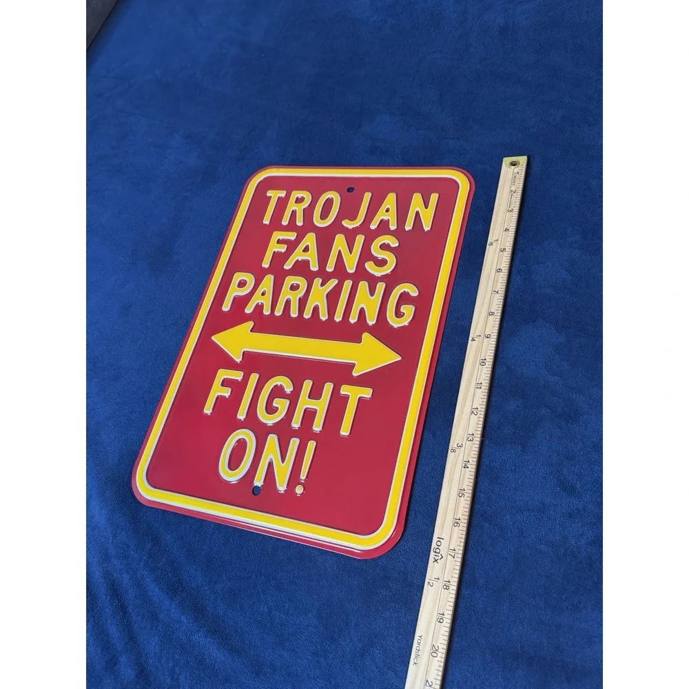Official USC Trojans Embossed Steel Parking Sign Licensed Merch 17x11